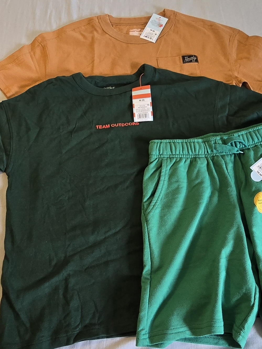 Cat & Jack Black Tee with Green Shorts and T Shirt Size Medium Kids